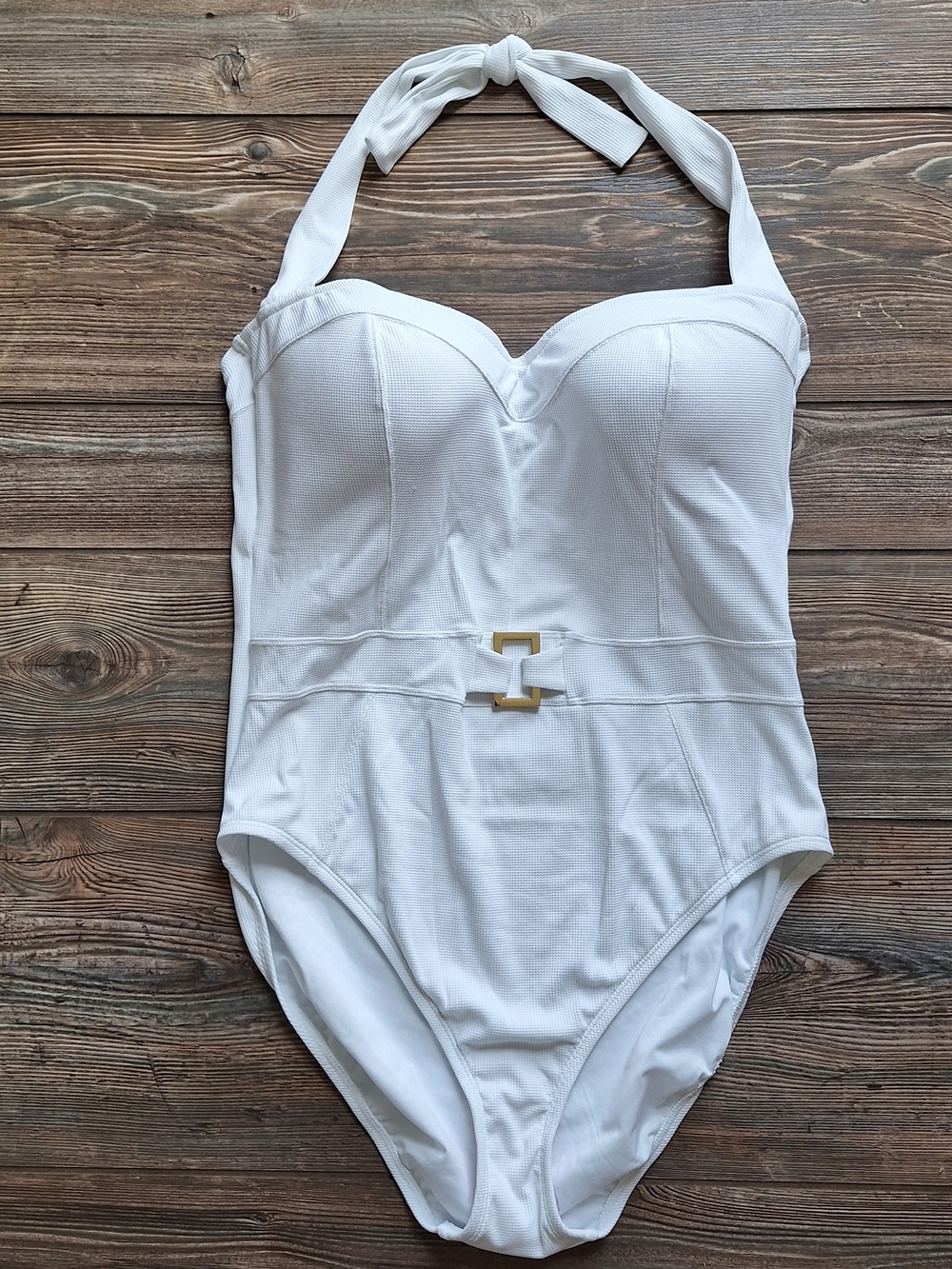 NWT Lilly Pulitzer JYN One-Piece Halter Swimsuit Resort White Classic Elegance - Picture 2 of 14
